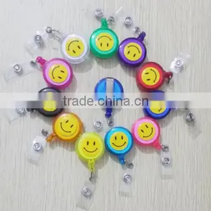 New ID Card Holder 20pcs Reel Retractable Badge Key Tag Clip Name Smiling Face thumbnail-3