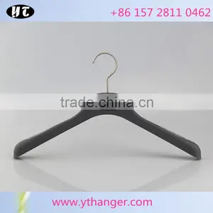 Grey Plastic Hanger With Rubber Coated and Pants Hanger With Plastic Clips thumbnail-2