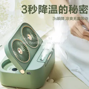 Dual Blade Spray Fan USB Desktop Air Conditioning Fan Wechat:13510231336 thumbnail-2