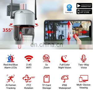 5MP Wireless WIFI Security IP Network Camera 5X Zoom 1080P HD PTZ Outdoor Home Surveillance Cam CCTV Full Color Night Vision thumbnail-3