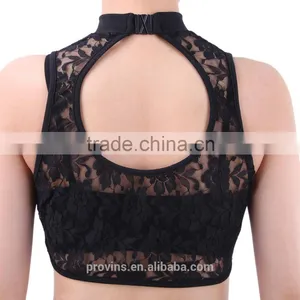 Girls Lyrical Two Pieces Lace Turtle Neck Dance Crop Tops, Dance Costumes thumbnail-6