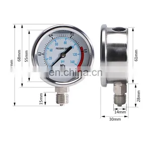 HOT SELL Factory Price Customization Shockproof Type Stainless Steel Copper Pressure Gauge thumbnail-3