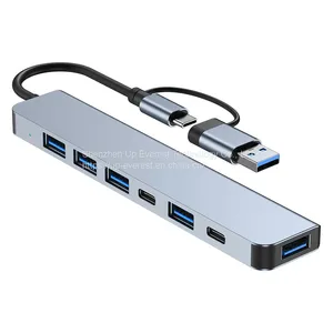 Cheap Price Aluminum 7 in 1 USB Hub USB 3.0*1+USB 2.0*4+USB-C*1+PD*1 USB Hub thumbnail-1