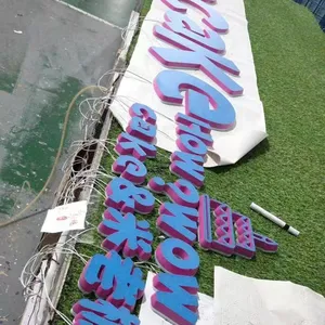 Acrylic Luminous Words Mini Words Resin Outdoor Advertising Back Luminous Stainless Steel Advertising thumbnail-2