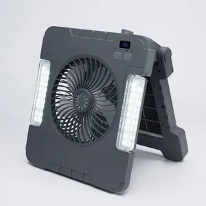 New Design Solar Flood Light Outdoor Camping Portable Lighting IP65 With Fan Rechargeable Garden Lights Outdoor thumbnail-3