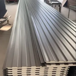 Wall Panel Exterior Waterproof Polyurethane Sandwich Panel Building Boards of Metal Siding thumbnail-1
