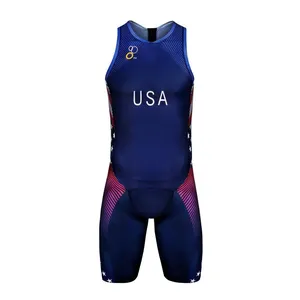 Custom Breathable Lightweight Men's Tri Suits Skinsuit Triathlon Long Distance Cycling Suit Seamless Cycling Wear thumbnail-3