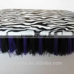 Zebra Pattern Horse Dandy Brush With White & Purple Bristle thumbnail-1