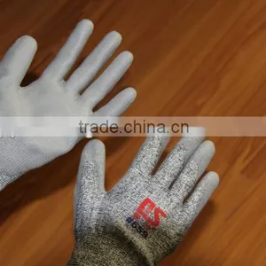 HPPE Knitted PU Coated Cut Resistant Safety Glove thumbnail-1