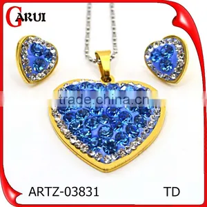 Brazilian Gold Jewelry Wholesale 316L Stainless Steel Jewelry Ruby Jewelry Set thumbnail-5