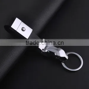 Latest Leather Key Ring Holiday Gifts Leopard Jaguar Head Car Keychain thumbnail-3
