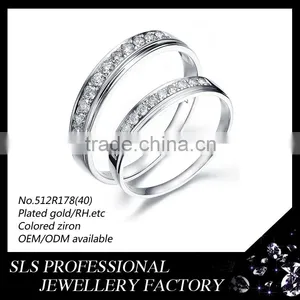 2015 Top Desighns Zirconia Wedding Jewelry Diamond Ring White Zircon Finger Rings for Lovers thumbnail-1