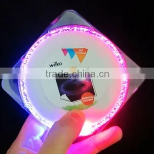 2016 Hot Selling Square Shaped ABS Material Led Flash Lighting Drink Coaster for Business Gifts thumbnail-1