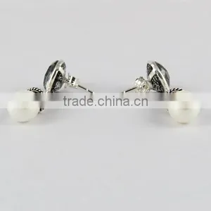 Most Clever Black Rutile & Pearl 925 Sterling Silver Earring, Gemstone Silver Jewelry, Handmade Silver Jewelry thumbnail-6