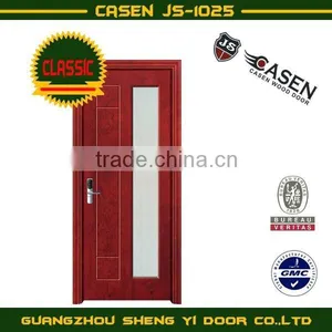 Frosted Glass Mahagony Wood Door thumbnail-1