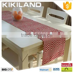 Vintage Handmade Linen Printing Table Runner/Red Chevron Table Topper thumbnail-1
