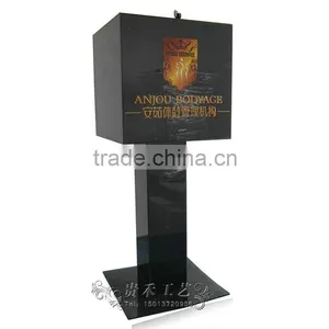 GH-RJ006 High Grade Hot Sale Black Donation Money Box With Lock , Professional Acrylic Donation Box thumbnail-3