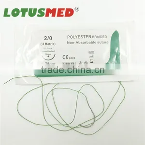 Disposable Surgical Suture With Needle or Without Needle Round Bodied Reverse Cutting Cueved Cutting Tapercut thumbnail-1