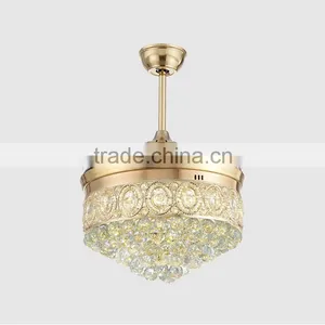 Modern Style 4PCS LED Ceiling Fan With Crystal Shade Contemporary-ceiling-fans thumbnail-5