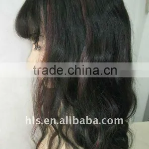 Lace Wig With Hair Bang,100% Human Hair,spring Style, India Remy/virgin Hair,high Quality thumbnail-1