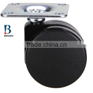 2016 Shenzhen Hot-sale 2 Inches Black Nylon Plate Swivel Plastic Furniture Caster Double Wheels for Suitcase thumbnail-5
