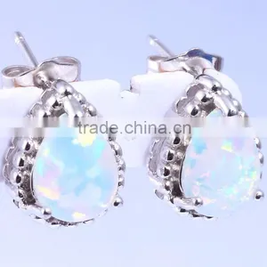 925 Sterling Silver Pear Shape Opal Fantasy Earring Wholesale thumbnail-1