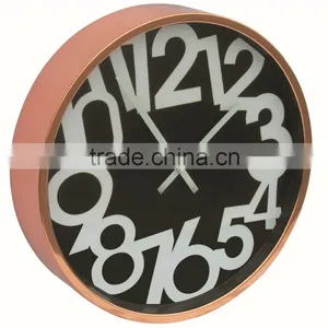 Rose Gold Metal Round Shaped Decorative Wall Mounted Clock thumbnail-1