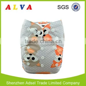 Alva 2016 Fox Pattern Free Shipping Wholesaler of Baby Cloth Diapers thumbnail-1