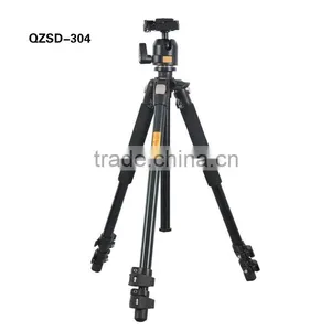 Q304 Camera Tripod w Fluid Damping Ballhead Professional Telescope Stable Aluminum 360 Video Camera Tripod Camera Accessories thumbnail-1