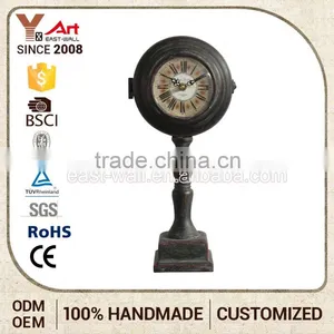2016 Top Sale Wholesale Customized Logo Cleaning Clocks Watches Antique Porcelain With Brass Table Clock thumbnail-1