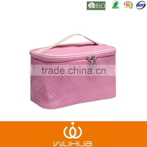 Travel Storage Train Case PU Cosmetic Bag With Handle thumbnail-2