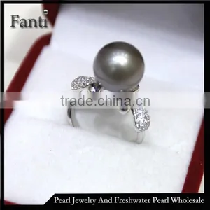 Mother of Pearl South Sea Pearl Price Round Pearl Ring Real 925 Silver Ring thumbnail-1