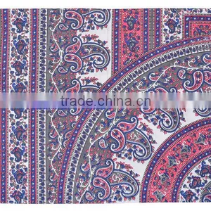 Indian Striped Paisley Tapestry Wall Decor Throw Table Cover 100% Cotton Bedspread Indian Jaipur Manufacturer & Wholesaler thumbnail-1