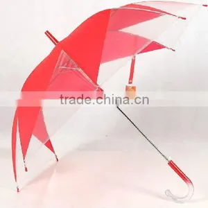 19''*8K High Qualily POE Fabric for Leaf Printed Transprent Umbrella thumbnail-1