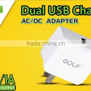 Golf Cellphone Charger Dual USB Cell Phone Charger 5v 2.1a/1a Good Quality Mobile Phone Charger thumbnail-1