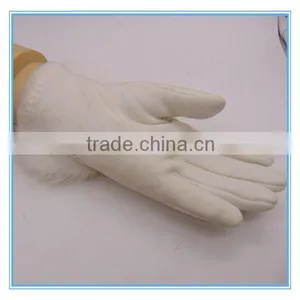 PU And Lace Lined Thick Sexy Gloves Women With Fur thumbnail-5