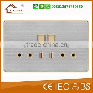 Perfact Ending Double 15A Switch |oem Acceptable Hot Selling Socket| New Design Electric Wall Switch thumbnail-1