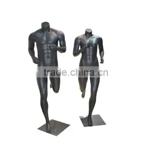 Black Matte Muscle Fiberglass Stand Mannequin Sport For Sportwear Display thumbnail-6