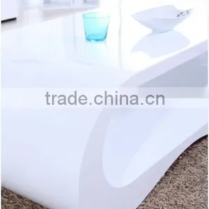 Elegant Shape Design Wooden White High Gloss Coffee Table,Tea Table thumbnail-5