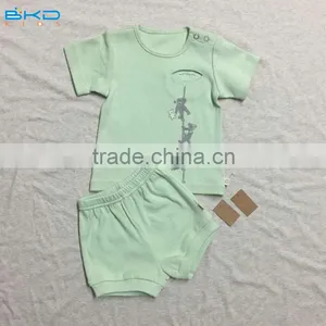 BKD Green Color GOTS Little Boy Suits With Snaps thumbnail-1
