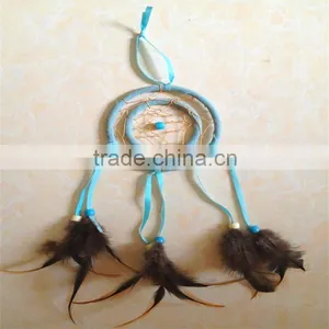 2016 New Arrival Fashionable Blue Suede Feather Pendant Dream Catcher thumbnail-1