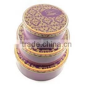 Guangdong Large Decorative Round Stacble Metal Tin Cans Box thumbnail-1