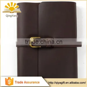 Top Quality Refillable Genuine Leather Notebook With Pen Loop thumbnail-6