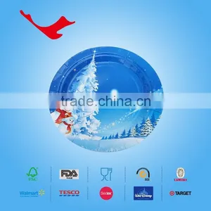 Christmas Party Round Printed Paper Plate for Fruit & Sweet thumbnail-4