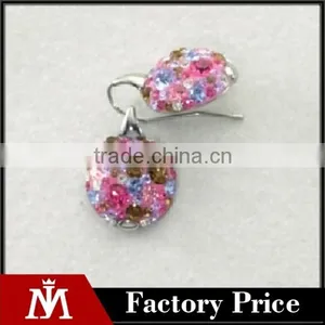 Colors Crystal Earrings ,womens Wedding and Party Stainless Steel Earrings thumbnail-1
