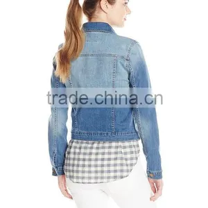 New Fashion Denim Trucker Jacket for Lady thumbnail-2