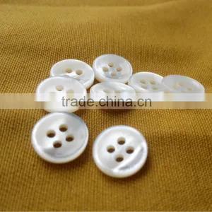 Top Class Fancy Natural 4 Holes 18L White Mother of Pearl Carving Shell Shirt Button in Bowl Shape thumbnail-2