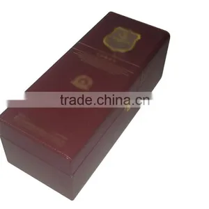 Chinese Factories Wholesale Custom High-grade Leather Wine Box, Deep Red Gift Box thumbnail-1