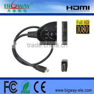 3 Port 1080P Switch Splitter Cable Hub For HDTV PS3 XBOX Selector HDMI Switcher thumbnail-1