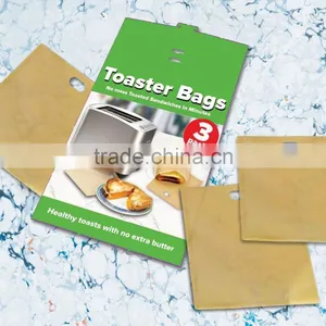 EKSEL Toaster Bags 2016 Free Toasts Reusable Non-Stick Fits Any Size Bread FDA Approved Bag thumbnail-1